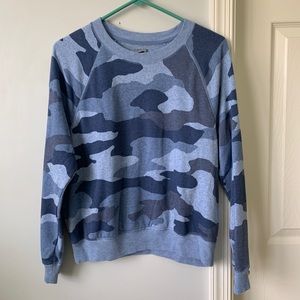 Aerie blue camo crewneck